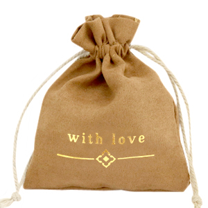 Sieradenzakje "with love" Light brown-gold