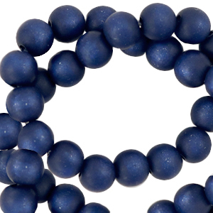 Super Polaris kralen 6 mm rond matt Deep blue