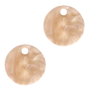 Hangers van resin rond 12mm Beige brown