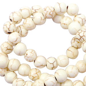 Keramiek kraal 4mm Off white