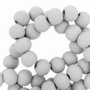 Houten kralen 8mm rond Pewter grey