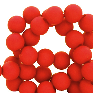 4 mm kralen van acryl matt Candy red