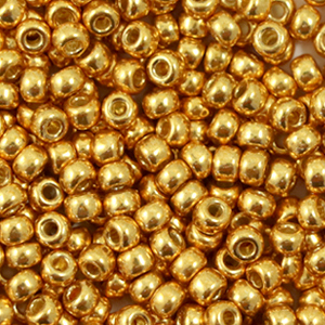 Miyuki 8/0 rocailles Duracoat galvanized yellow gold 8-4203