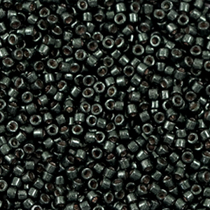 Miyuki kralen 11/0 delica's Duracoat galvanized black moss DB-2507