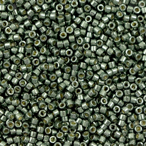 Miyuki kralen 11/0 delica's Duracoat galvanized steel green DB-2512
