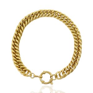 Schakelarmbanden van Stainless steel Roestvrij staal (RVS) boeislot Goud