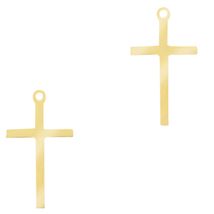 Bedels van Stainless steel Roestvrij staal (RVS) kruis Goud