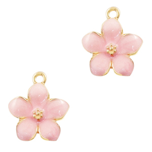 Basic quality metaal bedel flower Goud-roze