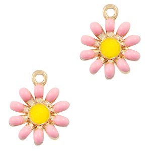 Basic quality metaal bedel flower Goud-roze