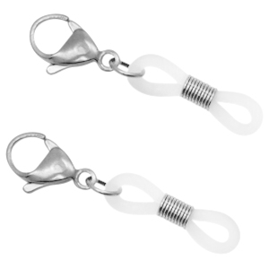 Benodigdheden van Stainless steel Roestvrij staal (RVS) brillen koord eindje met karabijnslot Zilver-transparant