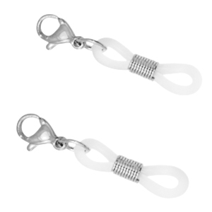 Benodigdheden van Stainless steel Roestvrij staal (RVS) brillen koord eindje met karabijnslot Zilver-transparant