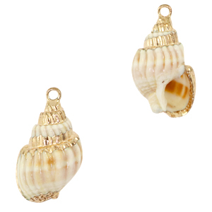 Schelp hanger special Wulk Creamy white-gold
