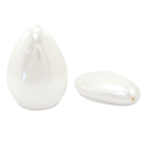 Pearl shine schelp kraal drop White