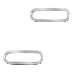 Bedels van Stainless steel Roestvrij staal (RVS) tussenstuk oval Zilver