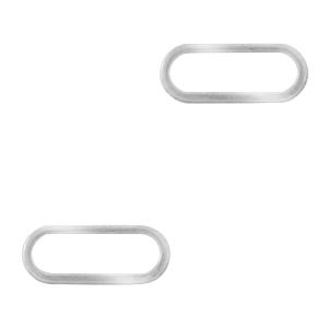 Bedels van Stainless steel Roestvrij staal (RVS) tussenstuk oval Zilver