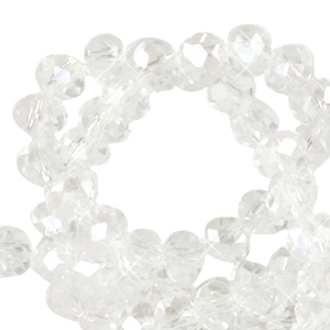 Facet kralen top quality disc 3x3mm Crystal-pearl shine coating