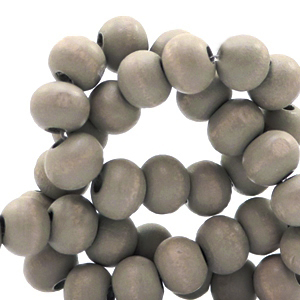 Houten kralen 8 mm rond Taupe grey