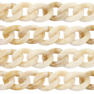 Acryl schakels 22mm Beige