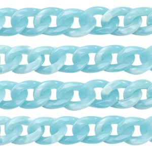 Acryl schakels 19mm Light blue