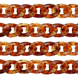 Acryl schakels 19mm Topaz brown