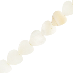Schelp kralen heart White