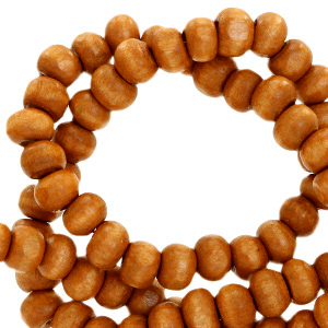 Houten kralen 10mm rond Amber brown