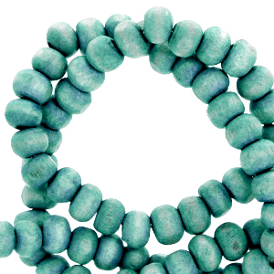 Houten kralen 6mm rond Canton blue