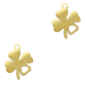 Bedels van Stainless steel Roestvrij staal (RVS) clover Goud