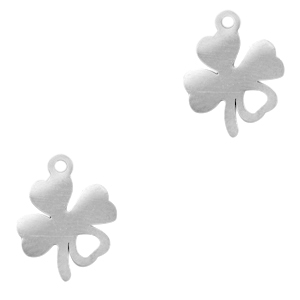 Bedels van Stainless steel Roestvrij staal (RVS) clover Zilver