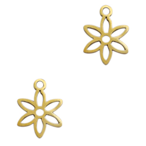 Bedels van Stainless steel Roestvrij staal (RVS) flower Goud