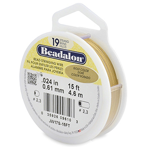 19 draads rijgdraad 0.61mm Beadalon Gold