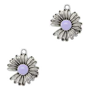Metaal bedels DQ Daisy Antiek zilver-lilac purple (nikkelvrij)