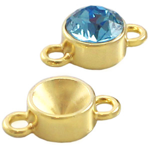 Metaal onderdelen TQ setting voor Swarovski SS39 2 ogen Goud