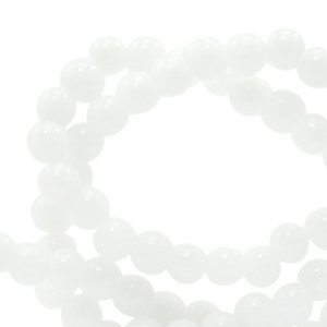 4 mm kralen natuursteen Jade White