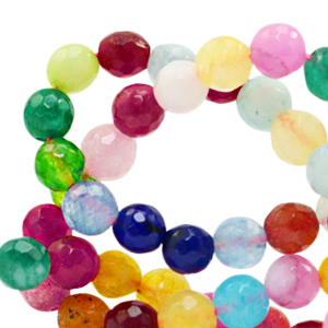 6 mm kralen natuursteen Jade facet geslepen Multicolour