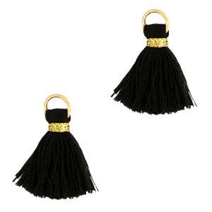 Kwastje 1.5cm Gold-black