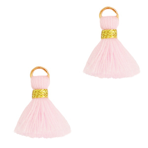 Kwastje 1.5cm Gold-light pink