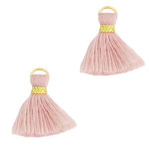 Kwastje 1.5cm Gold-vintage pink