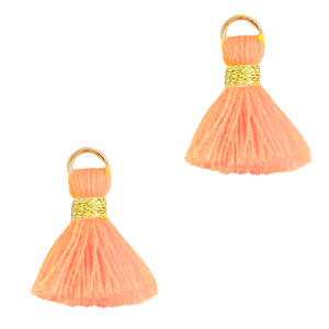 Kwastje 1.5cm Gold-neon peach