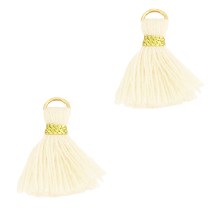 Kwastje 1.5cm Gold-off white