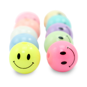 10 mm kralen van acryl smiley Multicolour
