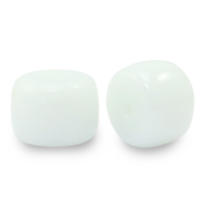 Glaskralen rondellen 8 mm White