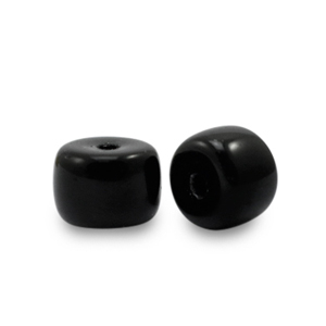 Glaskralen rondellen 6 mm Black