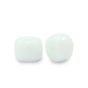 Glaskralen rondellen 6 mm White