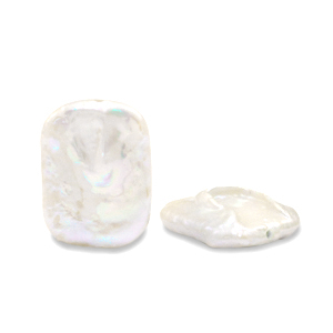 BQ Zoetwater parels rectangle Natural white