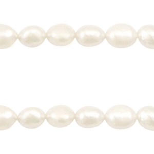 BQ Zoetwater parels nugget ovaal 9x7-8mmNatural white
