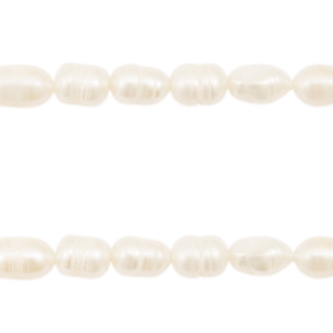 BQ Zoetwater parels rice 8x6mm Natural white