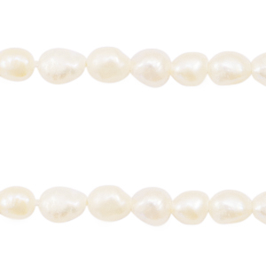 BQ Zoetwater parels nugget ovaal 4-5x3-4mm Natural white
