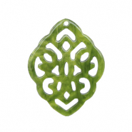 Hangers van resin ruit barok Olive green
