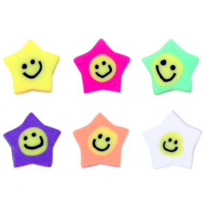 Polymeer kraal star smiley Multicolour